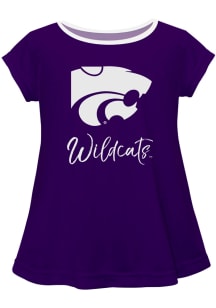 K-State Wildcats Infant Girls Script Blouse Short Sleeve T-Shirt Purple