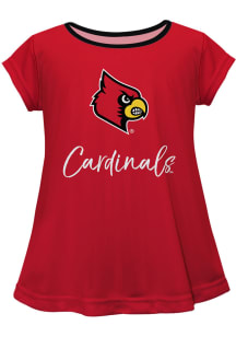 Louisville Cardinals Infant Girls Script Blouse Short Sleeve T-Shirt Red