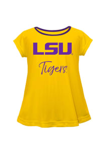 Vive La Fete LSU Tigers Infant Girls Script Blouse Short Sleeve T-Shirt Gold