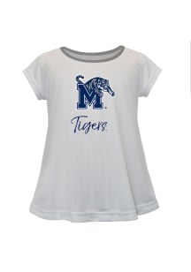 Memphis Tigers Infant Girls Script Blouse Short Sleeve T-Shirt White