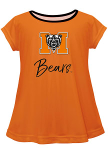 Vive La Fete Mercer Bears Infant Girls Script Blouse Short Sleeve T-Shirt Orange