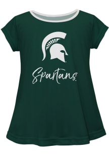 Michigan State Spartans Infant Girls Script Blouse Short Sleeve T-Shirt Green