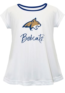 Montana State Bobcats Infant Girls Script Blouse Short Sleeve T-Shirt White