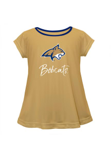 Montana State Bobcats Infant Girls Script Blouse Short Sleeve T-Shirt Gold
