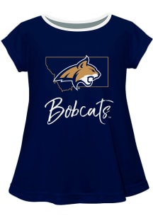 Montana State Bobcats Infant Girls Script Blouse Short Sleeve T-Shirt Blue