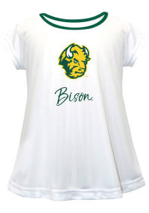 Vive La Fete North Dakota State Bison Infant Girls Script Blouse Short Sleeve T-Shirt White