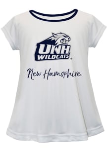 New Hampshire Wildcats Infant Girls Script Blouse Short Sleeve T-Shirt White
