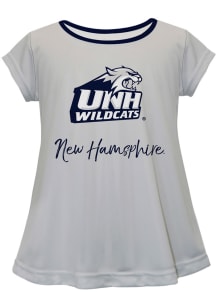 New Hampshire Wildcats Infant Girls Script Blouse Short Sleeve T-Shirt Grey