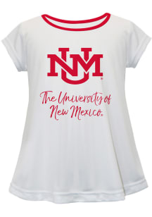 New Mexico Lobos Infant Girls Script Blouse Short Sleeve T-Shirt White