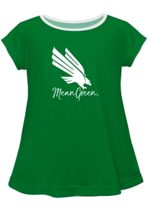 North Texas Mean Green Infant Girls Script Blouse Short Sleeve T-Shirt Green