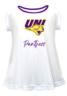 Northern Iowa Panthers Infant Girls Script Blouse Short Sleeve T-Shirt White