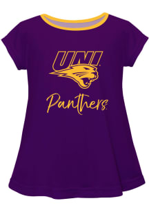 Northern Iowa Panthers Infant Girls Script Blouse Short Sleeve T-Shirt Purple