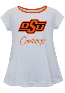 Oklahoma State Cowboys Infant Girls Script Blouse Short Sleeve T-Shirt White