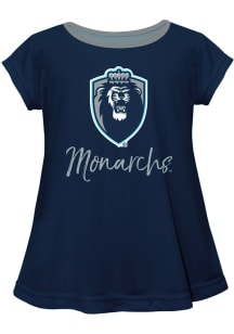 Old Dominion Monarchs Infant Girls Script Blouse Short Sleeve T-Shirt Navy Blue