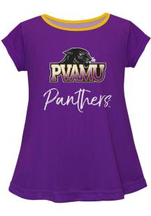 Prairie View A&amp;M Panthers Infant Girls Script Blouse Short Sleeve T-Shirt Purple