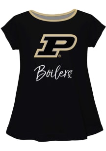 Infant Girls Purdue Boilermakers Black Vive La Fete Script Blouse Short Sleeve T-Shirt