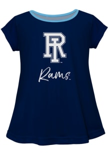 Rhode Island Rams Infant Girls Script Blouse Short Sleeve T-Shirt Navy Blue