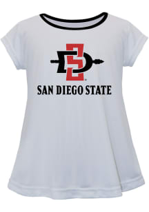 San Diego State Aztecs Infant Girls Script Blouse Short Sleeve T-Shirt White
