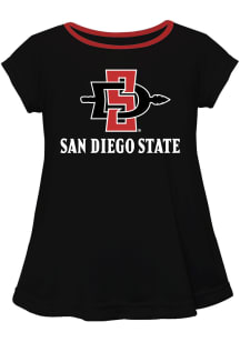 San Diego State Aztecs Infant Girls Script Blouse Short Sleeve T-Shirt Black