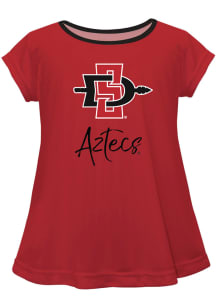 San Diego State Aztecs Infant Girls Script Blouse Short Sleeve T-Shirt Red