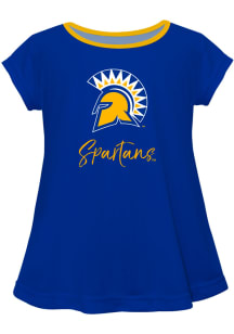 San Jose State Spartans Infant Girls Script Blouse Short Sleeve T-Shirt Blue