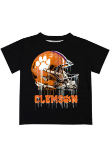 Clemson Tigers Youth Black Helmet Short Sleeve T-Shirt