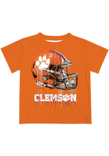 Vive La Fete Clemson Tigers Youth Orange Helmet Short Sleeve T-Shirt