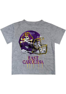 East Carolina Pirates Youth Grey Helmet Short Sleeve T-Shirt