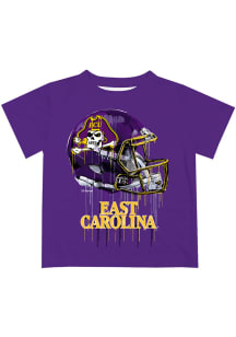 East Carolina Pirates Youth Purple Helmet Short Sleeve T-Shirt