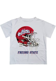 Fresno State Bulldogs Youth White Helmet Short Sleeve T-Shirt