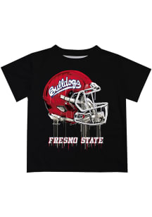 Fresno State Bulldogs Youth Black Helmet Short Sleeve T-Shirt
