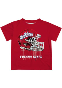 Fresno State Bulldogs Youth Red Helmet Short Sleeve T-Shirt