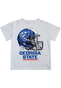 Georgia State Panthers Youth White Helmet Short Sleeve T-Shirt