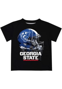 Georgia State Panthers Youth Black Helmet Short Sleeve T-Shirt