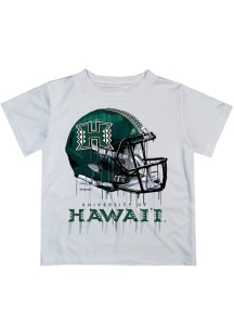 Hawaii Warriors Youth White Helmet Short Sleeve T-Shirt
