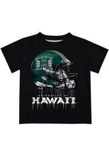 Hawaii Warriors Youth Black Helmet Short Sleeve T-Shirt