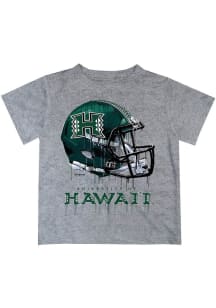 Hawaii Warriors Youth Grey Helmet Short Sleeve T-Shirt