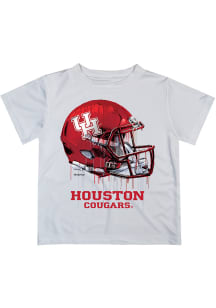 Houston Cougars Youth White Helmet Short Sleeve T-Shirt