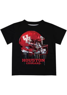 Houston Cougars Youth Black Helmet Short Sleeve T-Shirt