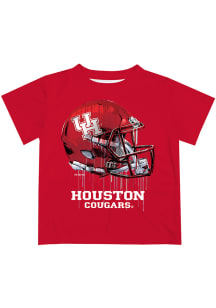 Houston Cougars Youth Red Helmet Short Sleeve T-Shirt