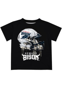 Howard Bison Youth Black Helmet Short Sleeve T-Shirt
