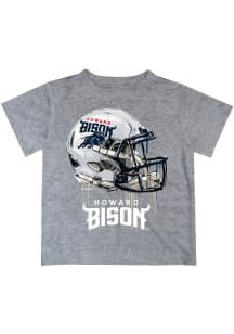 Howard Bison Youth Grey Helmet Short Sleeve T-Shirt