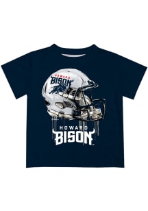 Howard Bison Youth Navy Blue Helmet Short Sleeve T-Shirt