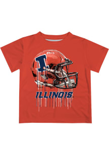 Illinois Fighting Illini Youth Orange Helmet Short Sleeve T-Shirt