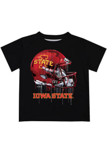 Iowa State Cyclones Youth Black Helmet Short Sleeve T-Shirt