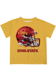 Iowa State Cyclones Youth Gold Helmet Short Sleeve T-Shirt