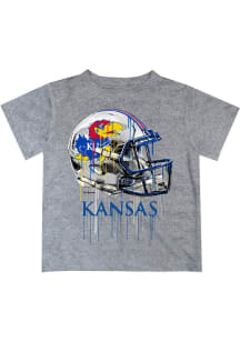 Kansas Jayhawks Youth Grey Helmet Short Sleeve T-Shirt