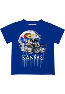 Kansas Jayhawks Youth Blue Helmet Short Sleeve T-Shirt