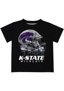 K-State Wildcats Youth Black Helmet Short Sleeve T-Shirt