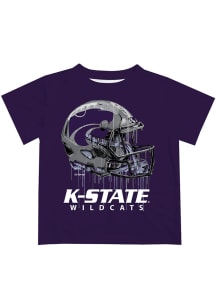 K-State Wildcats Youth Purple Helmet Short Sleeve T-Shirt